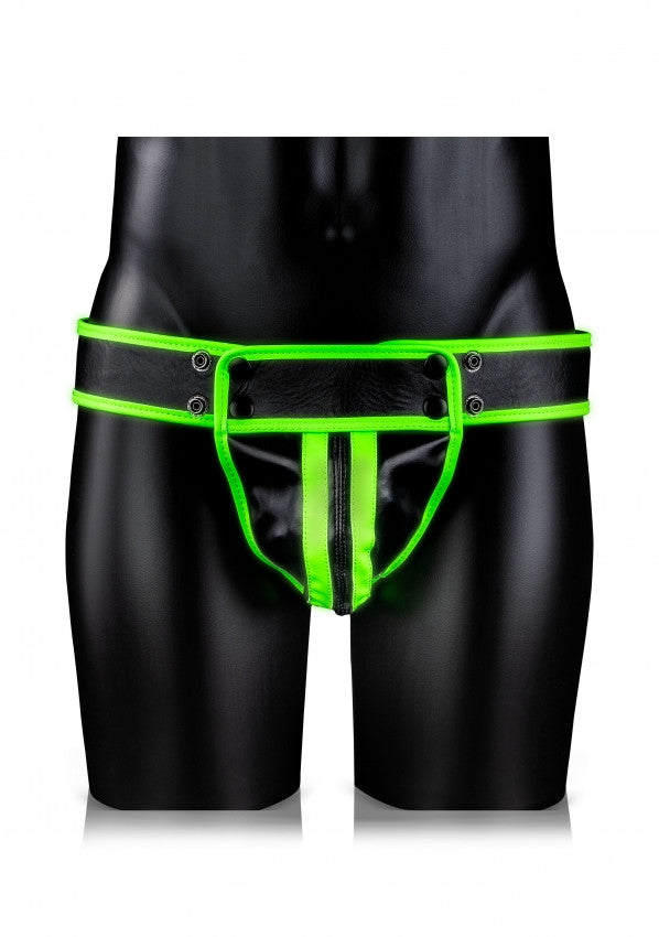 Sospensorio uomo Striped Jock Strap - GitD - Neon Green/Black