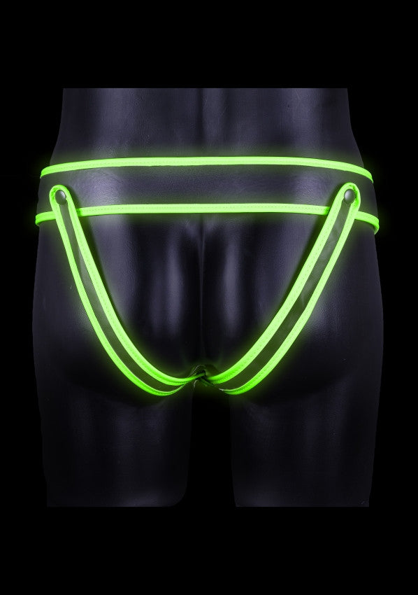 Sospensorio uomo Striped Jock Strap - GitD - Neon Green/Black