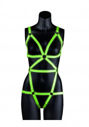 Body bondage Harness - GitD - Neon Green/Black