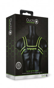 Imbragatura uomo fosforescente Chest Bulldog Harness - GitD - Neon Green/Black