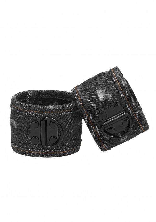 Manette per caviglie Denim Ankle Cuffs Roughend Denim Style Black