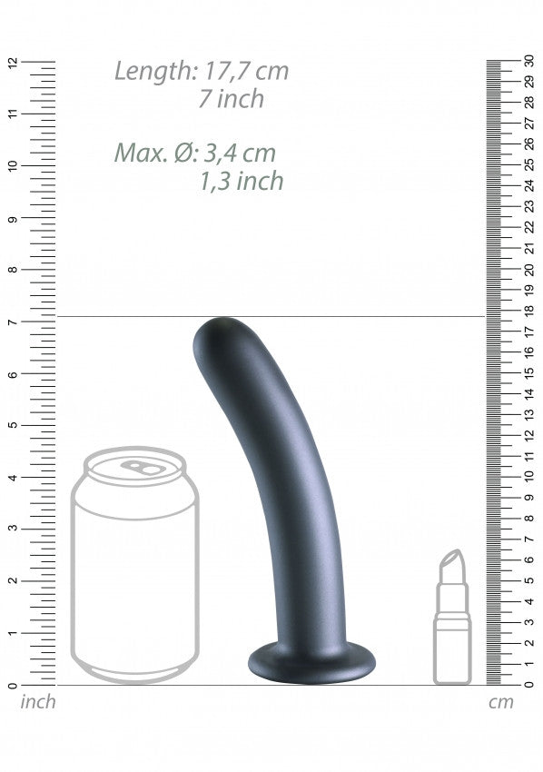 Dildo vaginale con ventosa Smooth G-Spot Dildo 7'' / 17 cm Gun Metal