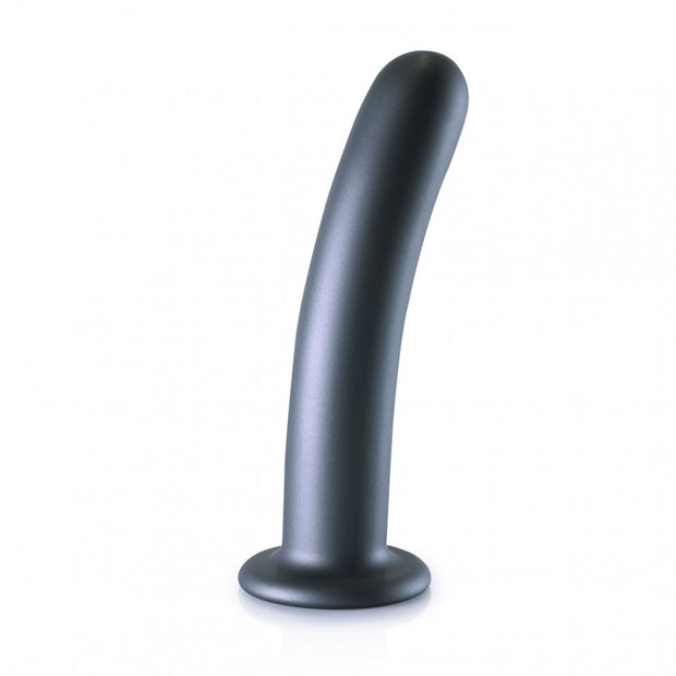 Dildo vaginale con ventosa Smooth G-Spot Dildo 7'' / 17 cm Gun Metal