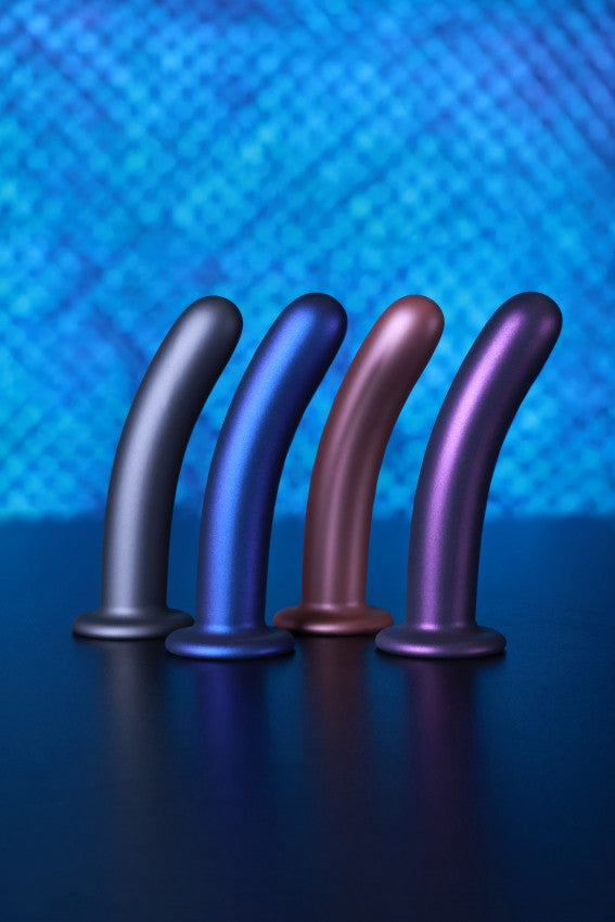 Dildo vaginale con ventosa Smooth G-Spot Dildo 7'' / 17 cm Gun Metal