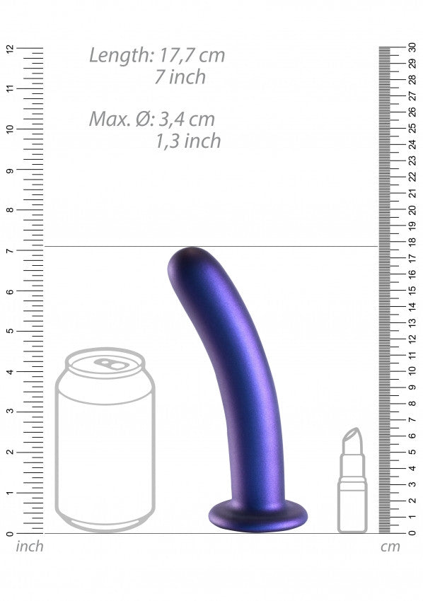 Dildo vaginale con ventosa Smooth G-Spot Dildo 7'' / 17 cm Metallic Blue