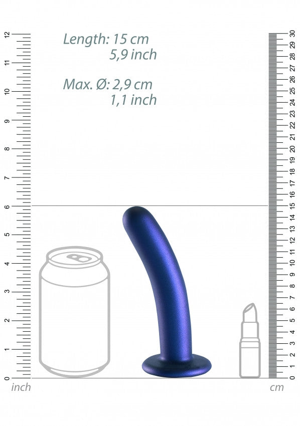 Dildo vaginale con ventosa Smooth G-Spot Dildo 6'' / 14,5 cm Metallic Blue