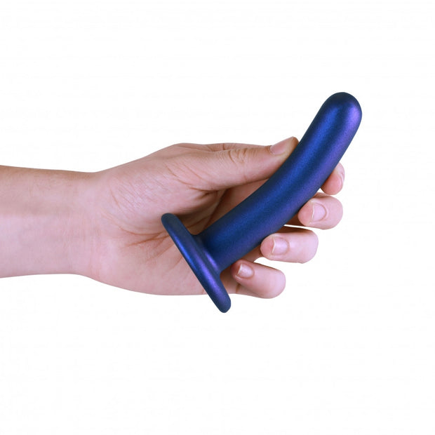 Dildo vaginale con ventosa Smooth G-Spot Dildo 5'' / 12 cm metallic blue