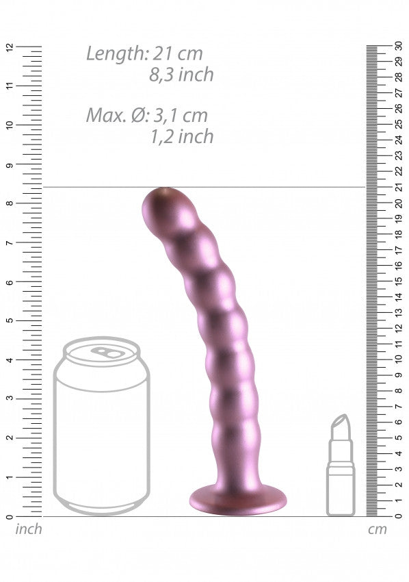 Dildo vaginale con ventosa a sfere Beaded G-Spot Dildo 8'' / 20,5 cm Rose Gold