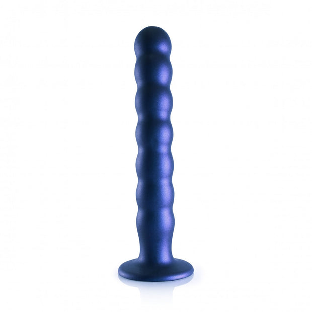 Dildo vaginale con ventosa a sfere Beaded G-Spot Dildo 8'' / 20,5 cm Metallic Blue