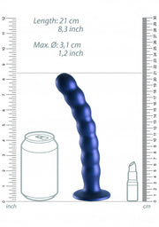 Dildo vaginale con ventosa a sfere Beaded G-Spot Dildo 8'' / 20,5 cm Metallic Blue