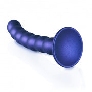 Dildo vaginale con ventosa a sfere Beaded G-Spot Dildo 6,5'' / 16,5 cm Metallic Blue