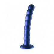 Dildo vaginale con ventosa a sfere Beaded G-Spot Dildo 6,5'' / 16,5 cm Metallic Blue