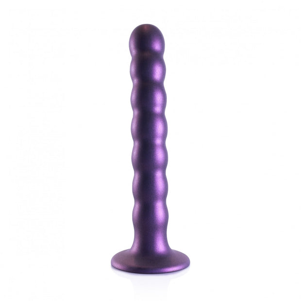 Dildo vaginale con ventosa a sfere Beaded G-Spot Dildo 6,5'' / 16,5 cm Metallic Purple