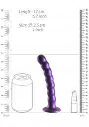 Dildo vaginale con ventosa a sfere Beaded G-Spot Dildo 6,5'' / 16,5 cm Metallic Purple
