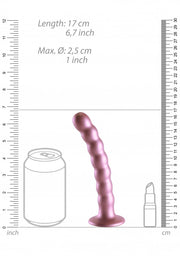 Dildo vaginale con ventosa a sfere Beaded G-Spot Dildo 6,5'' / 16,5 cm Rose Gold