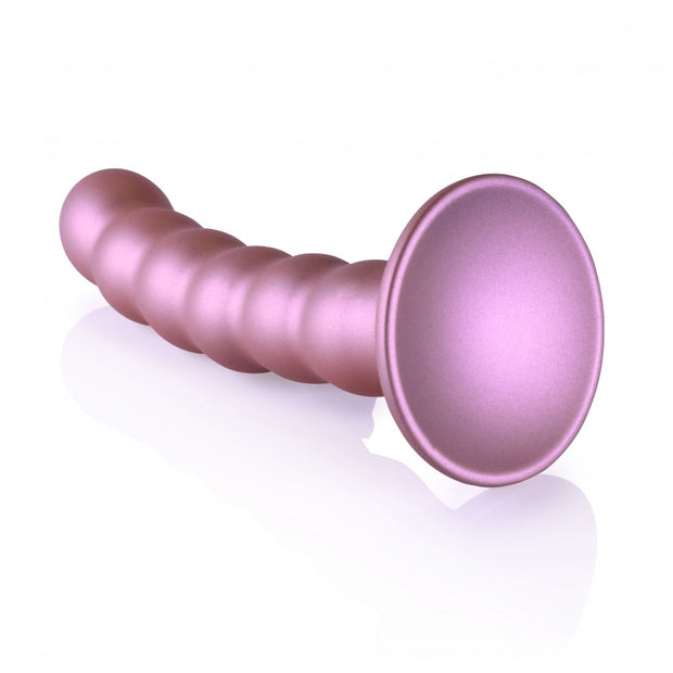 Dildo vaginale con ventosa a sfere Beaded G-Spot Dildo 5'' / 13 cm Rose Gold