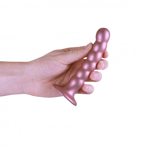 Dildo vaginale con ventosa a sfere Beaded G-Spot Dildo 5'' / 13 cm Rose Gold