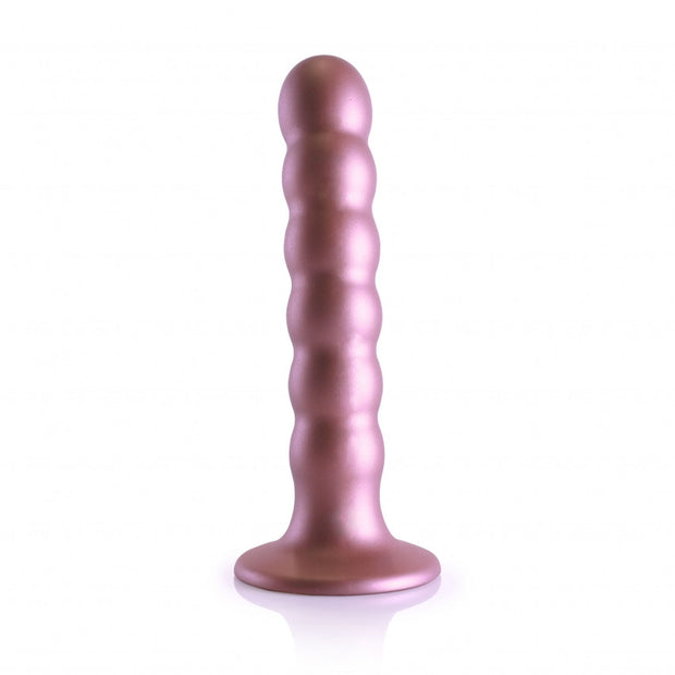 Dildo vaginale con ventosa a sfere Beaded G-Spot Dildo 5'' / 13 cm Rose Gold