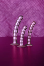 Dildo vaginale con ventosa a sfere Beaded G-Spot Dildo 5'' / 13 cm Rose Gold