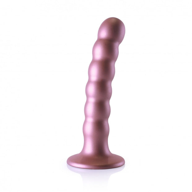 Dildo vaginale con ventosa a sfere Beaded G-Spot Dildo 5'' / 13 cm Rose Gold