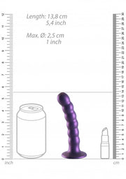 Dildo vaginale con ventosa a sfere Beaded G-Spot Dildo 5'' / 13 cm Metallic Purple