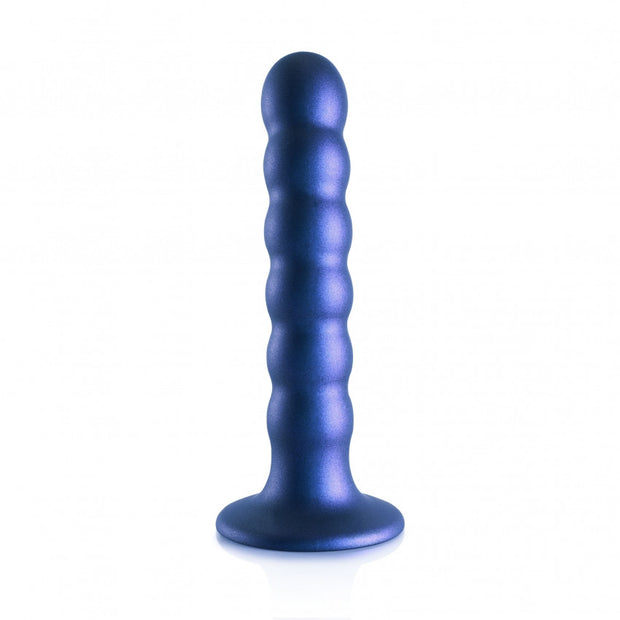 Dildo vaginale con ventosa a sfere Beaded G-Spot Dildo 5'' / 13 cm Metallic Blue