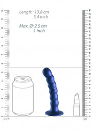 Dildo vaginale con ventosa a sfere Beaded G-Spot Dildo 5'' / 13 cm Metallic Blue