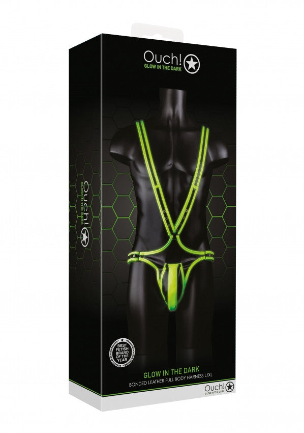 Body bondage Full Body Harness GitD Neon Green/Black