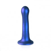 Dildo vaginale con ventosa Ultra Soft Curvy G-Spot Dildo 7''/17 cm Metallic Blue