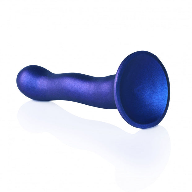 Dildo vaginale con ventosa Ultra Soft Curvy G-Spot Dildo 7''/17 cm Metallic Blue