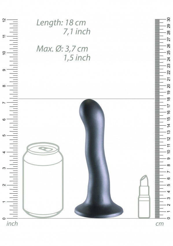 Dildo vaginale con ventosa Ultra Soft Curvy G-Spot Dildo 7''/17 cm Gun Metal