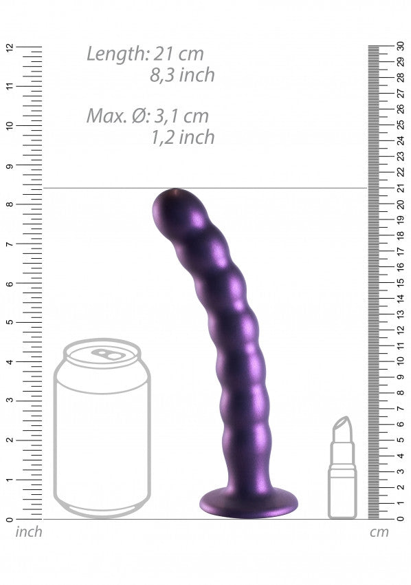 Dildo vaginale con ventosa a sfere Beaded G-Spot Dildo 8'' / 20,5 cm Metallic Purple