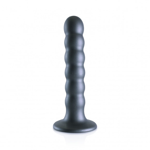 Dildo vaginale con ventosa a sfere Beaded G-Spot Dildo 5'' / 13 cm Gun Metal