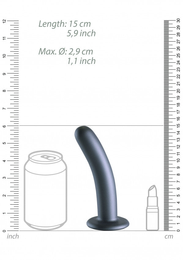 Dildo vaginale con ventosa Smooth G-Spot Dildo 6'' / 14,5 cm Gun Metal