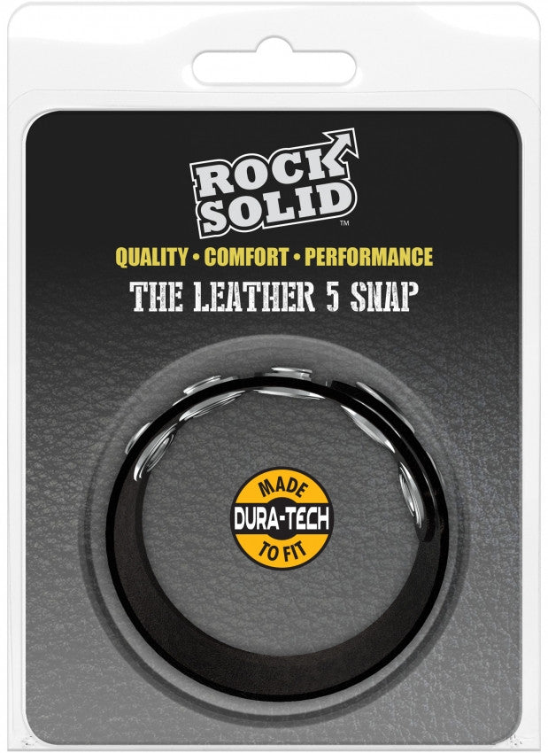 Anello fallico The Leather 5 Snap Black