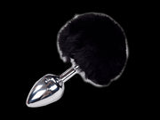 Plug anale con coda Metal Anal Fluffy Plug M black