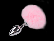 Plug anale con coda Metal Anal Fluffy Plug M pink