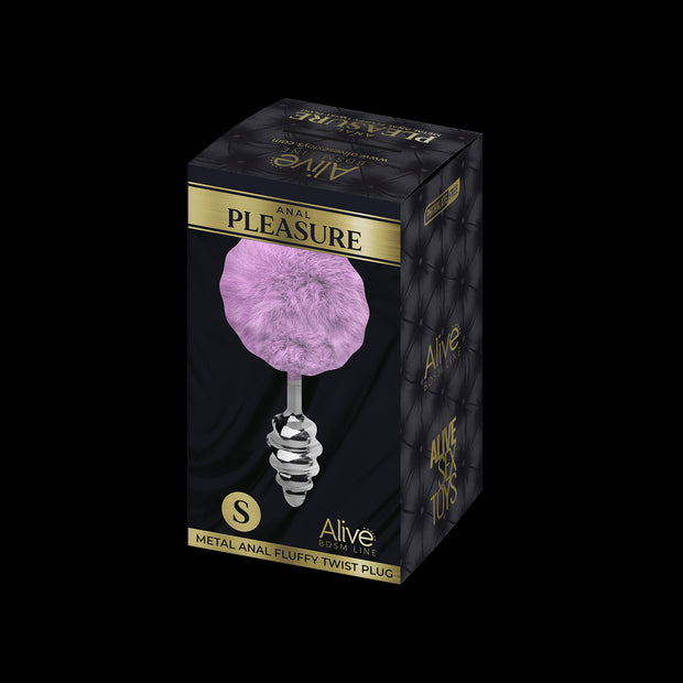 Plug anale con coda Metal Anal Fluffy Twist Plug S purple