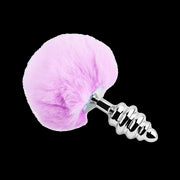 Plug anale con coda Metal Anal Fluffy Twist Plug L purple