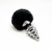 Plug anale con coda Metal Anal Fluffy Twist Plug L