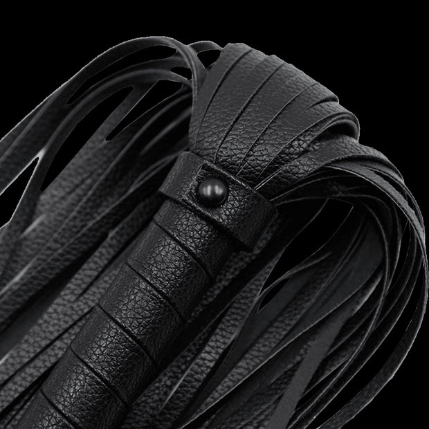 frusta bondage Flogger Long Leather black