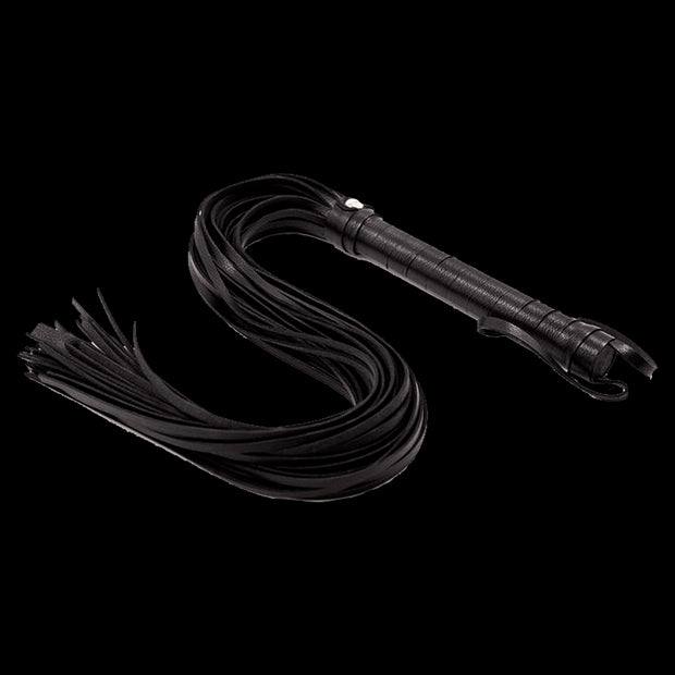 frusta bondage Flogger Long Leather black