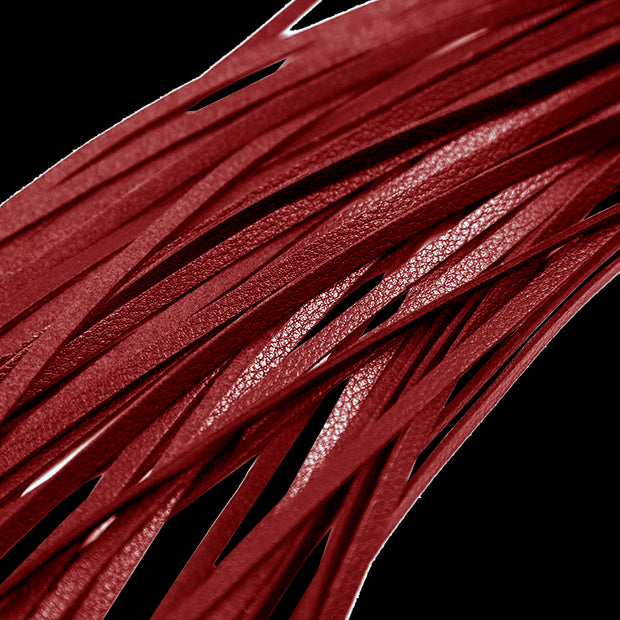 frusta bondage Flogger Long Leather red
