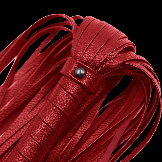 frusta bondage Flogger Long Leather red
