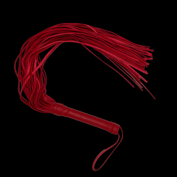 frusta bondage Flogger Long Leather red