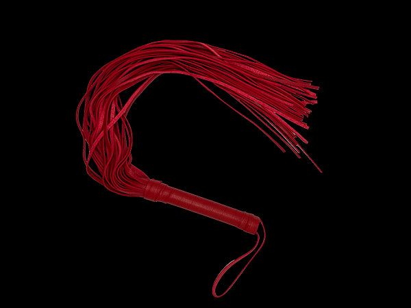 frusta bondage Flogger Long Leather red