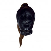 Maschera con coda Mask with Brown Ponytail Black