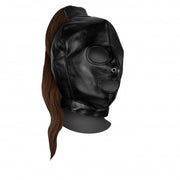 Maschera con coda Mask with Brown Ponytail Black