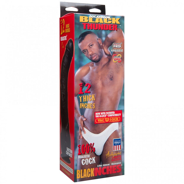 Pene realistico maxi Black Thunder - Realistic Cock - 12 / 30 cm - Chocolate