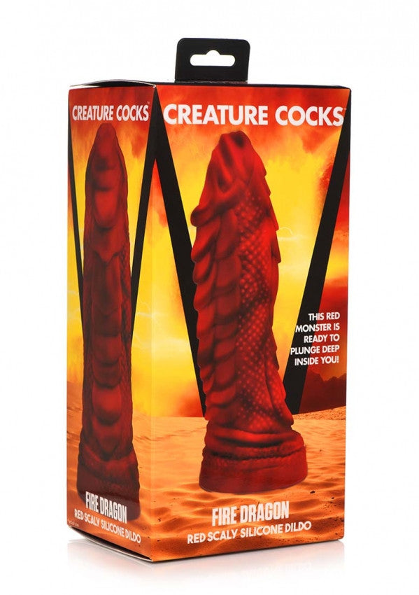 Dildo creature Fire Dragon Red Scaly Silicone Dildo - Red